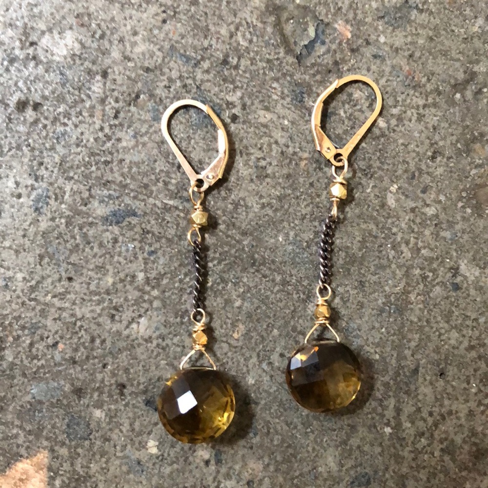 Gold drop earrings